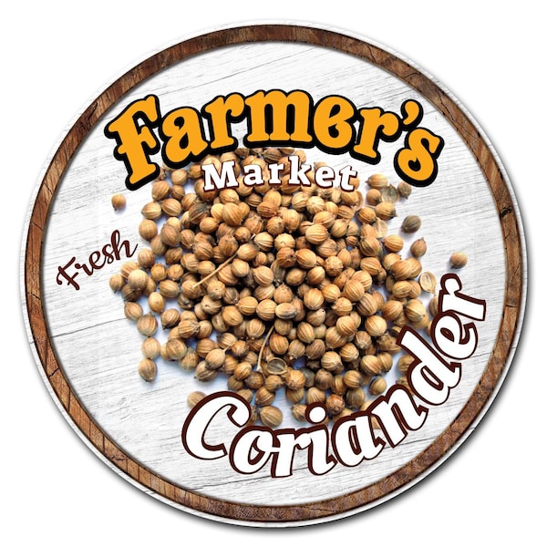 Signmission Corrugated Plastic Sign With Stakes 24in Circular-Farmers Market Coriander, C-24-CIR-WS-Coriander C-24-CIR-WS-Coriander - main
